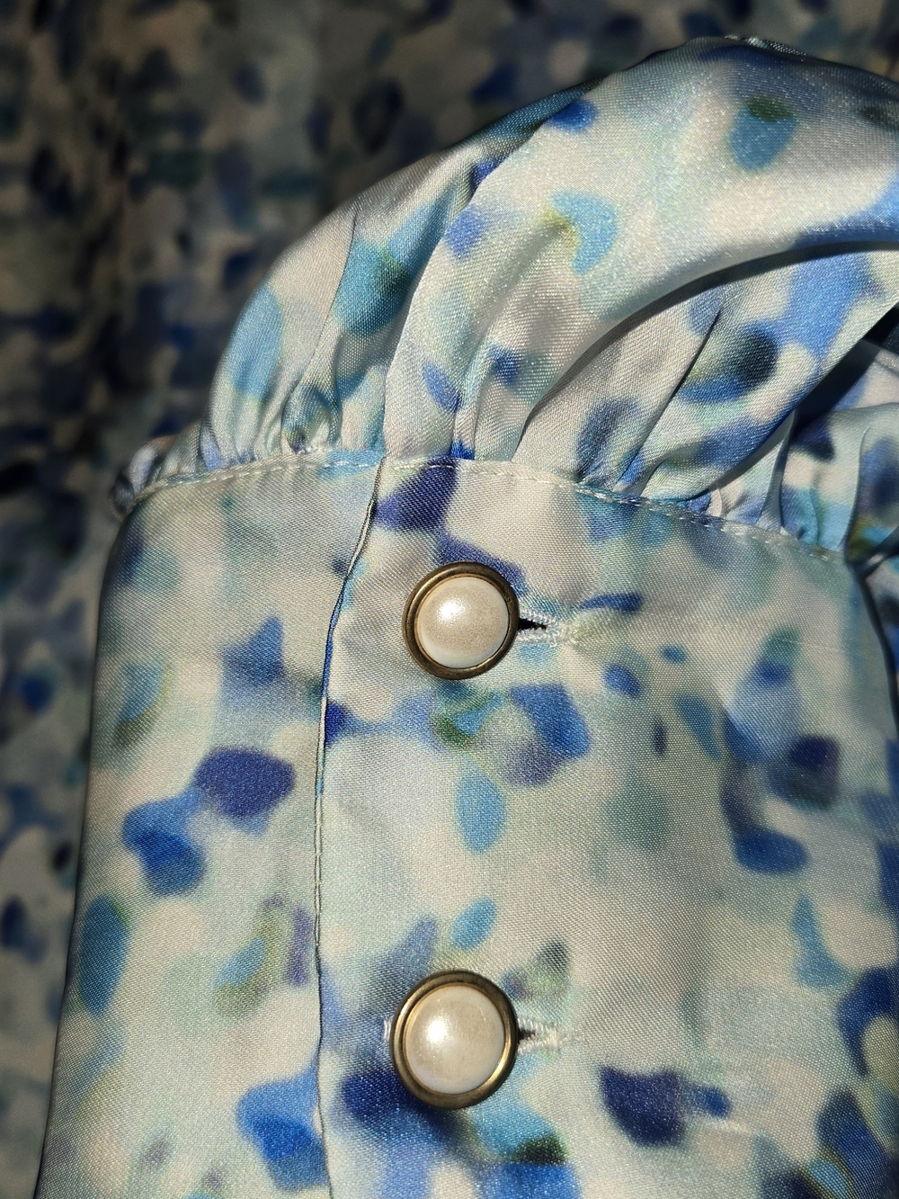 Zara Blue Multi-Print Wrap Blouse - Picture 6 of 7
